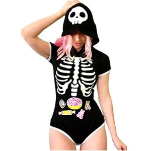 Littleforbig Cotton Romper Onesie Pajamas Bodysuit - Sweet Reaper Night-Glow